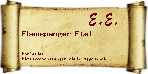 Ebenspanger Etel névjegykártya